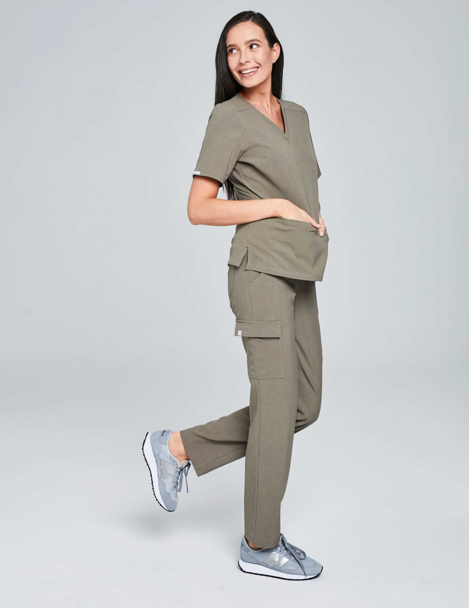 Damen-Yogahose – Dunkler Sand