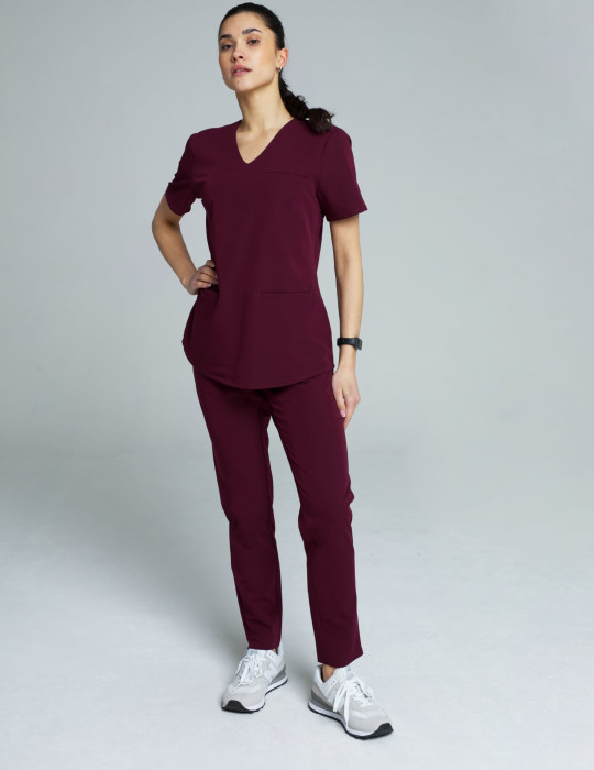 Basic-Damenhose - BURGUND