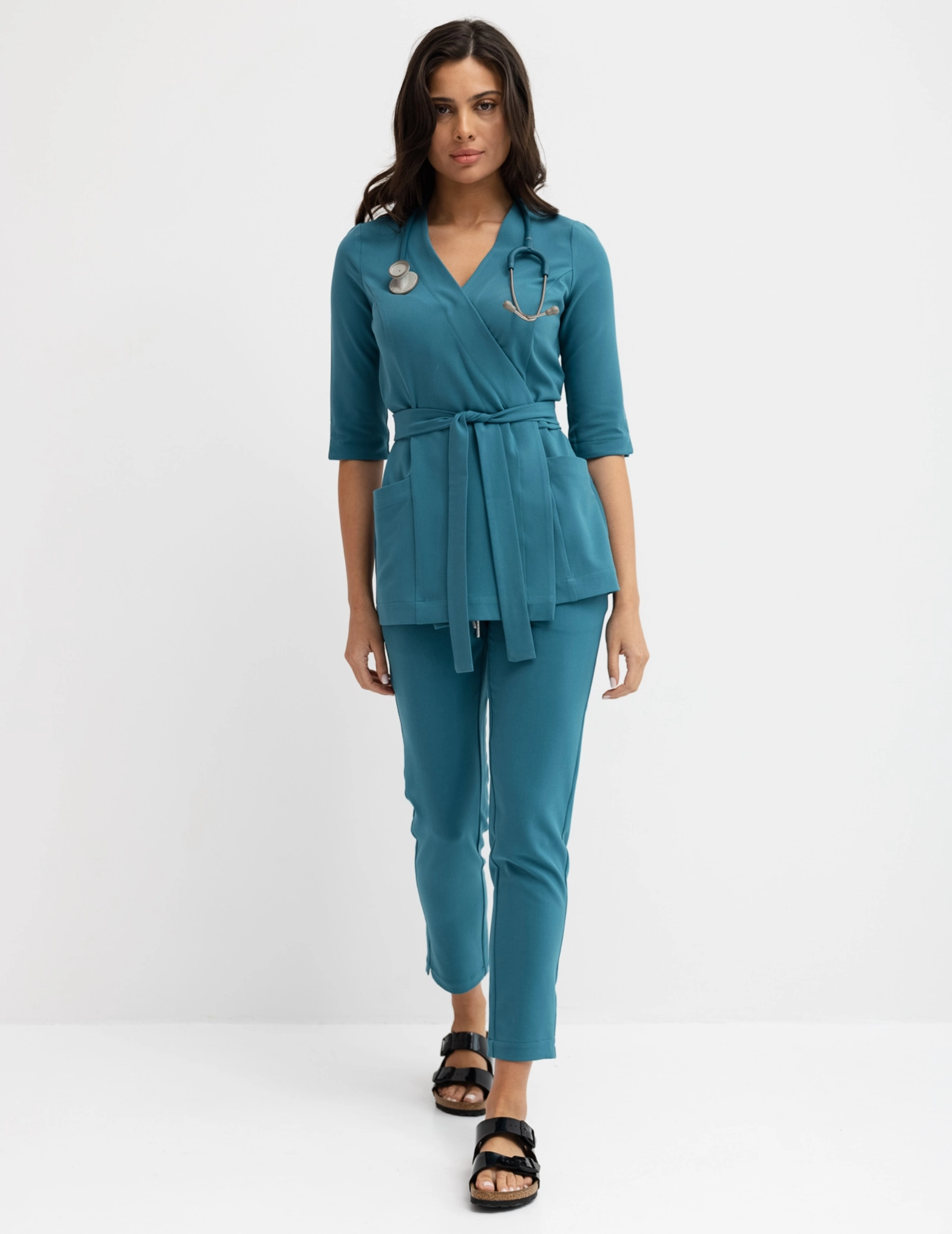 Medizinische Wickelbluse Rosalie - OCEAN BLUE
