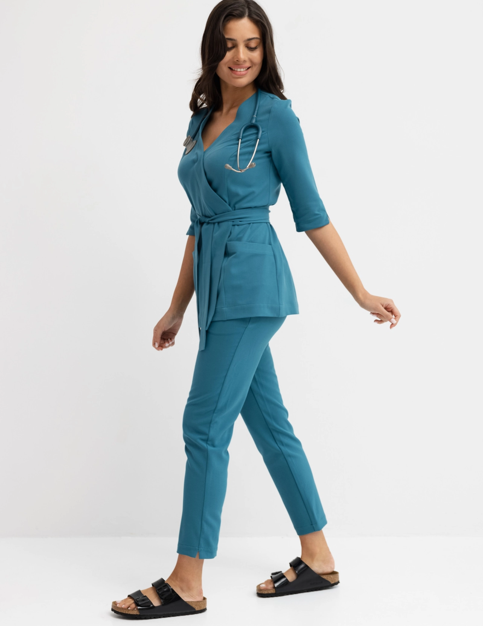 Medizinische Wickelbluse Rosalie - OCEAN BLUE