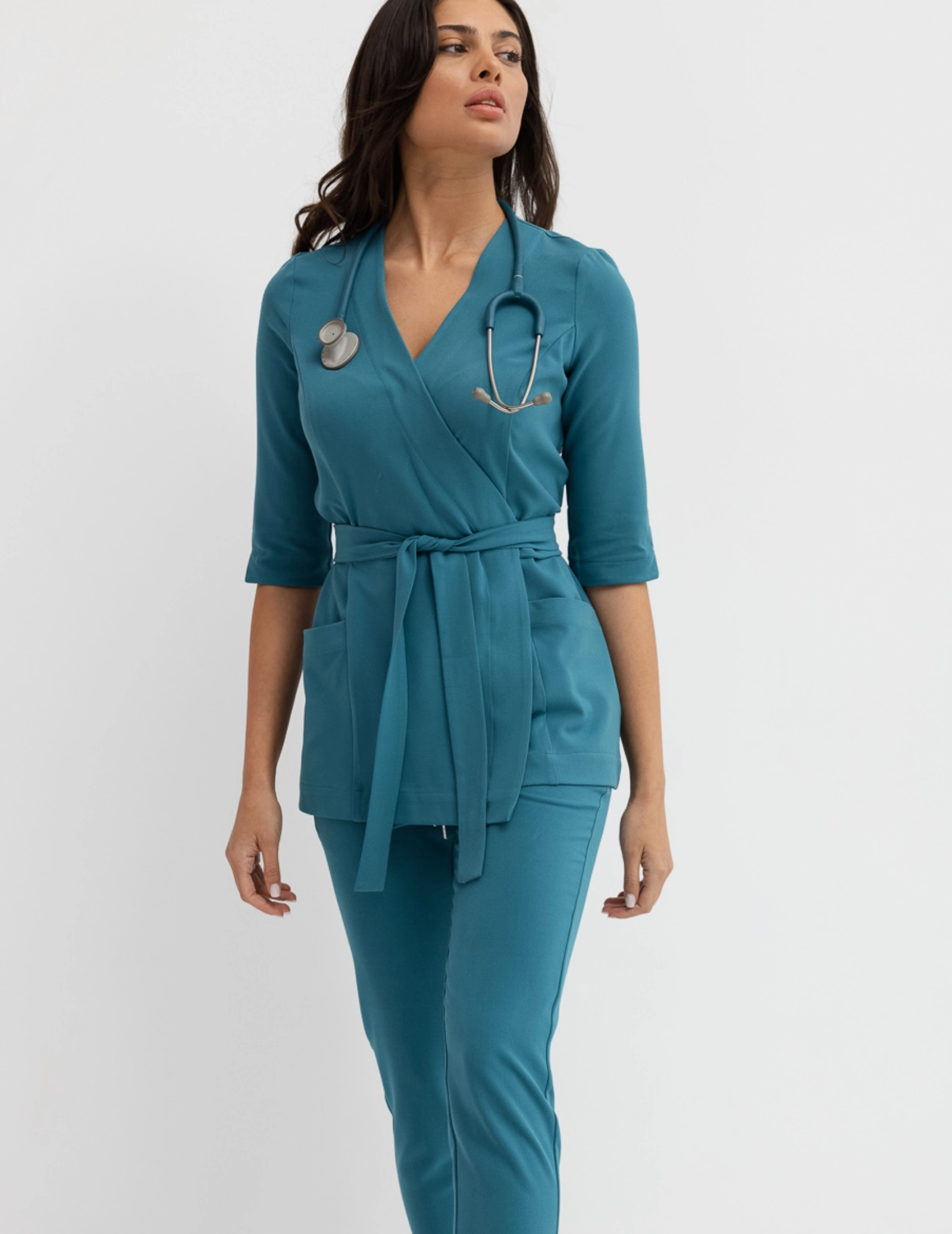 Medizinische Wickelbluse Rosalie - OCEAN BLUE