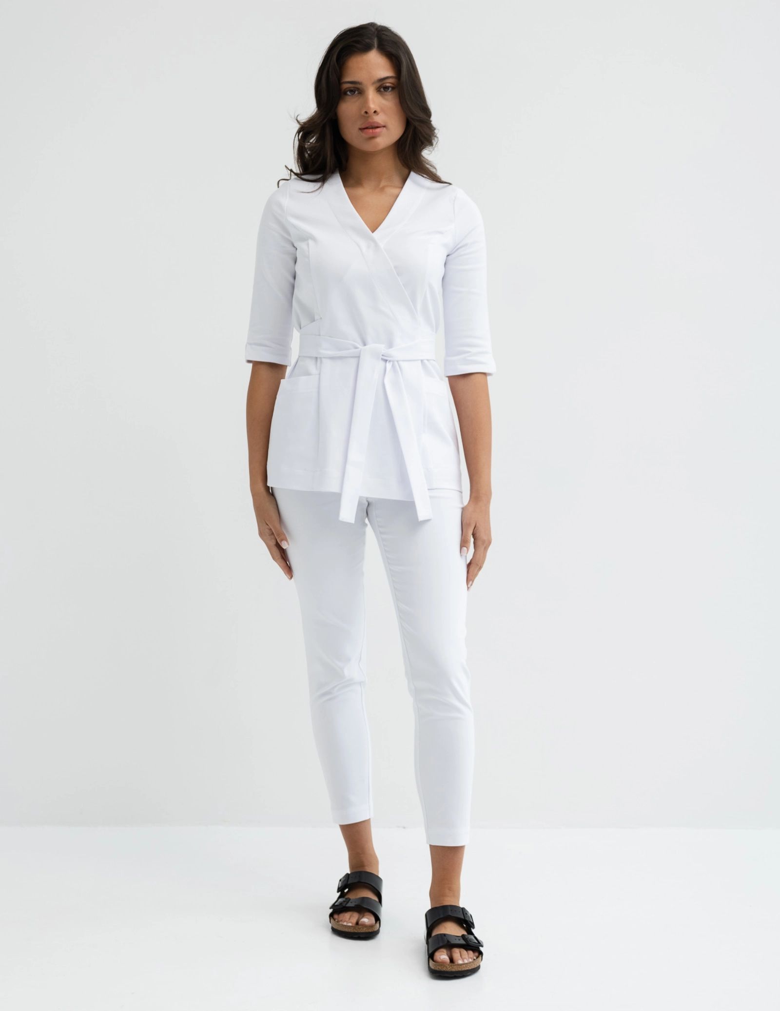 Medizinische Wickelbluse Rosalie - WHITE Medizinische Wickelbluse Rosalie - WHITE