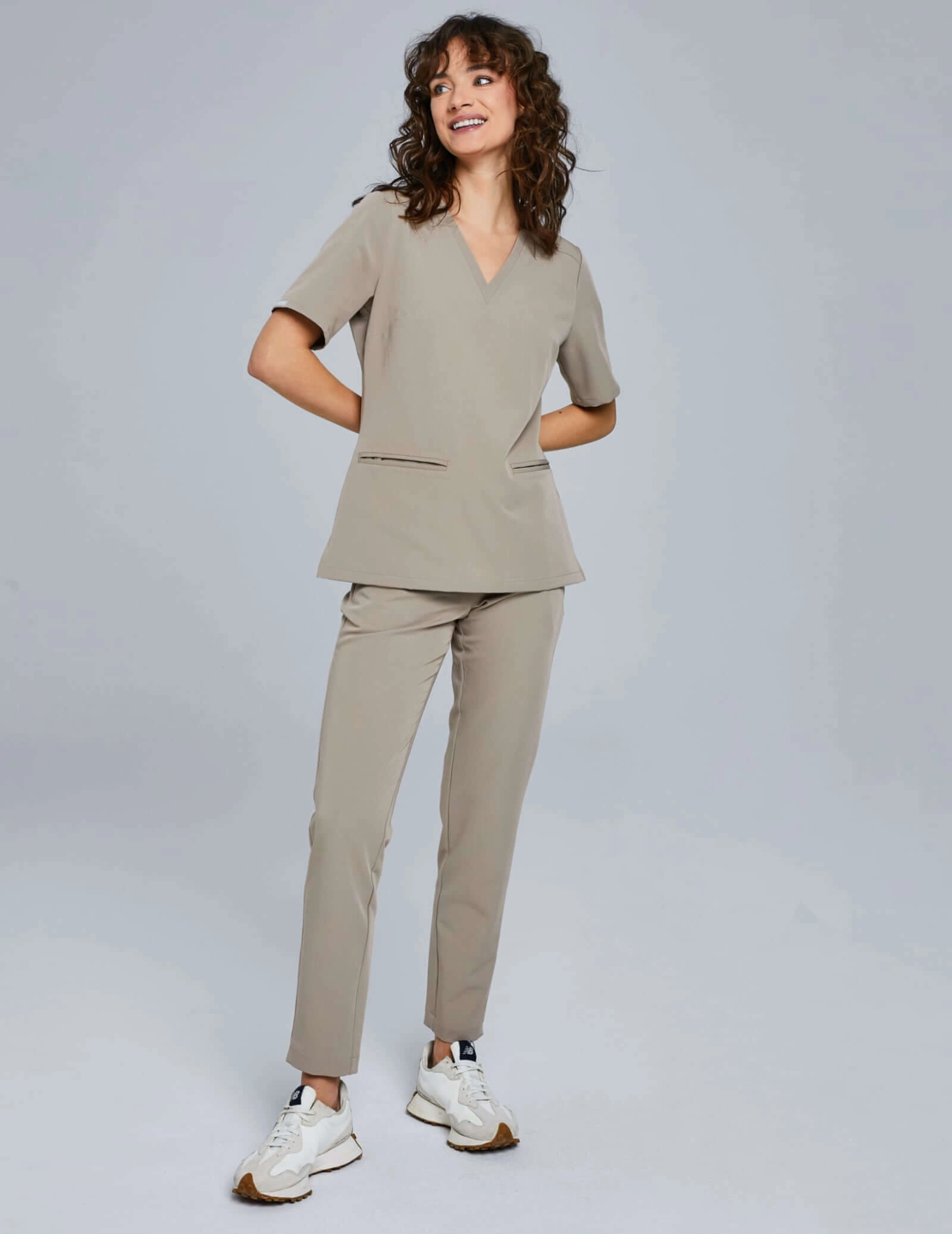 Damen Hose Basic - BEIGE OUTLET