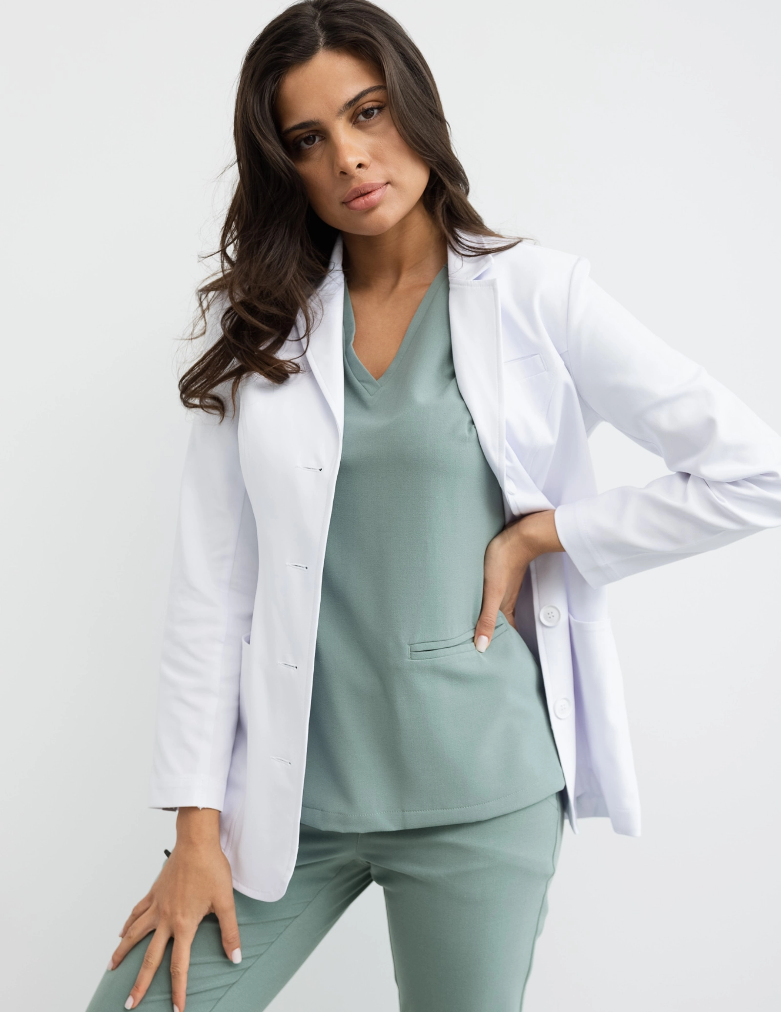 Damen Medizinischer Kittel Slim Fit - MADISON SHORT
