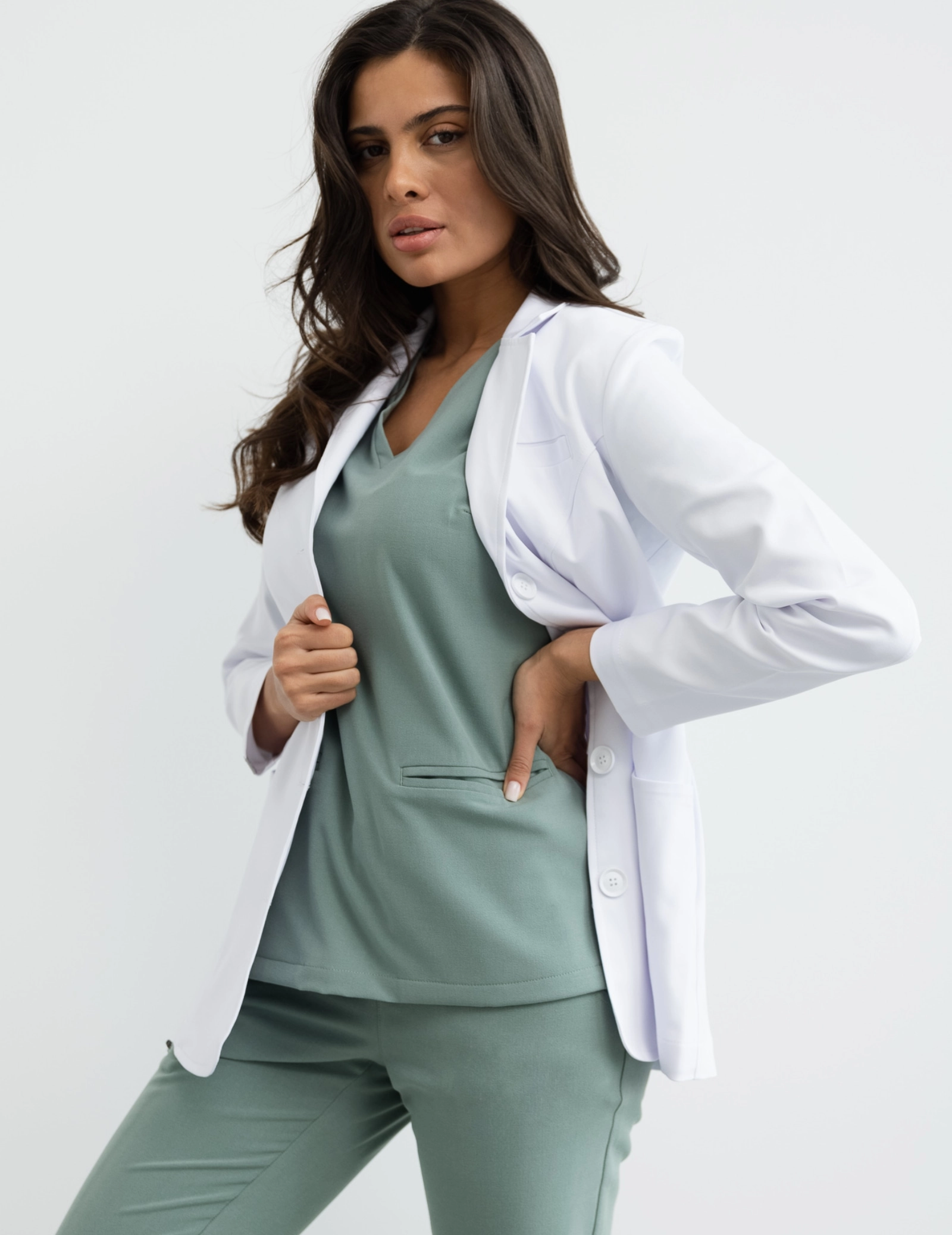 Damen Medizinischer Kittel Slim Fit - MADISON SHORT
