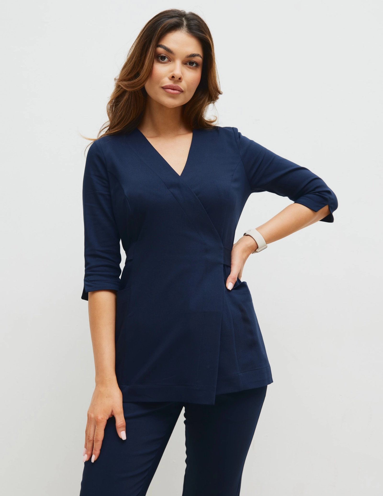 Medizinische Wickelbluse Rosalie - NAVY