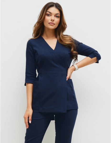 Medizinische Wickelbluse Rosalie - NAVY