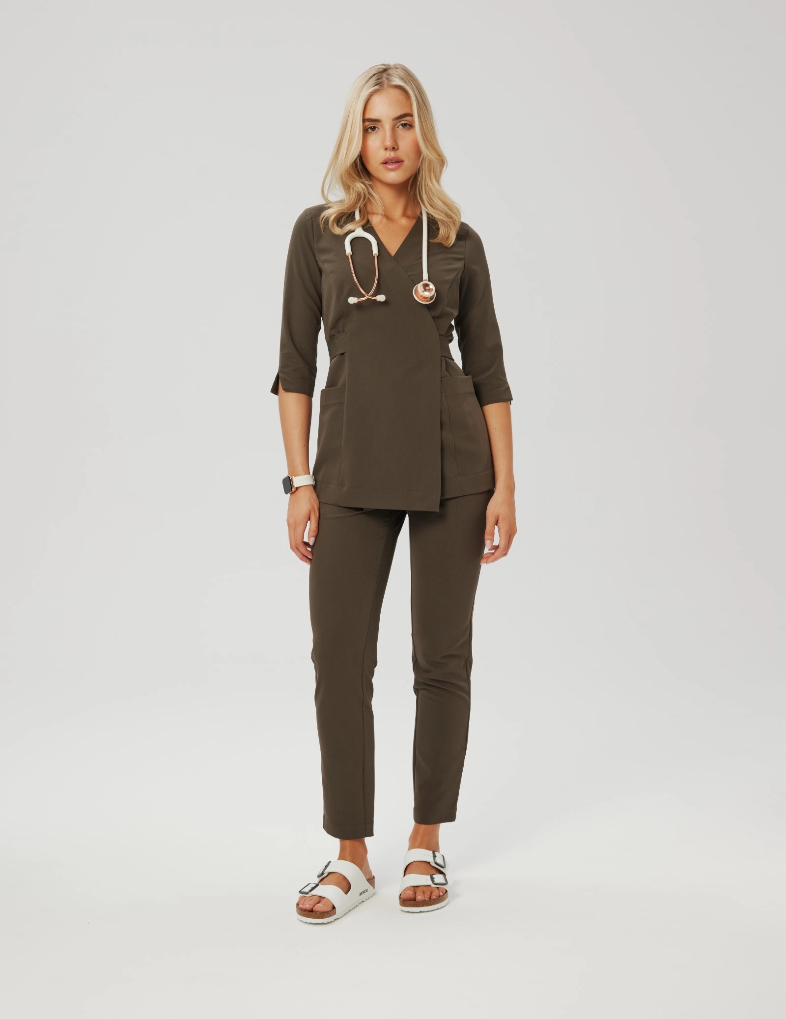 Medizinische Wickelbluse Rosalie - OLIVE NIGHT Medizinische Wickelbluse Rosalie - OLIVE NIGHT