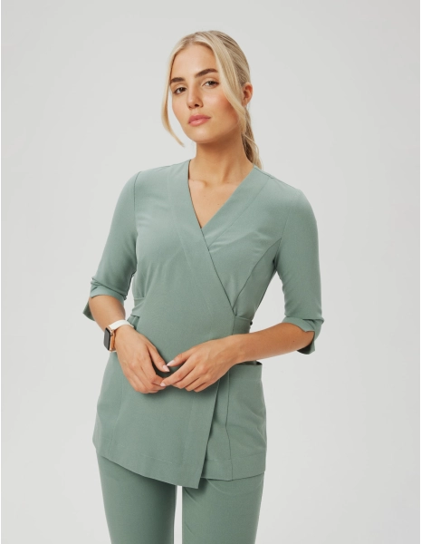 Medizinische Wickelbluse Rosalie - DUSTY GREEN