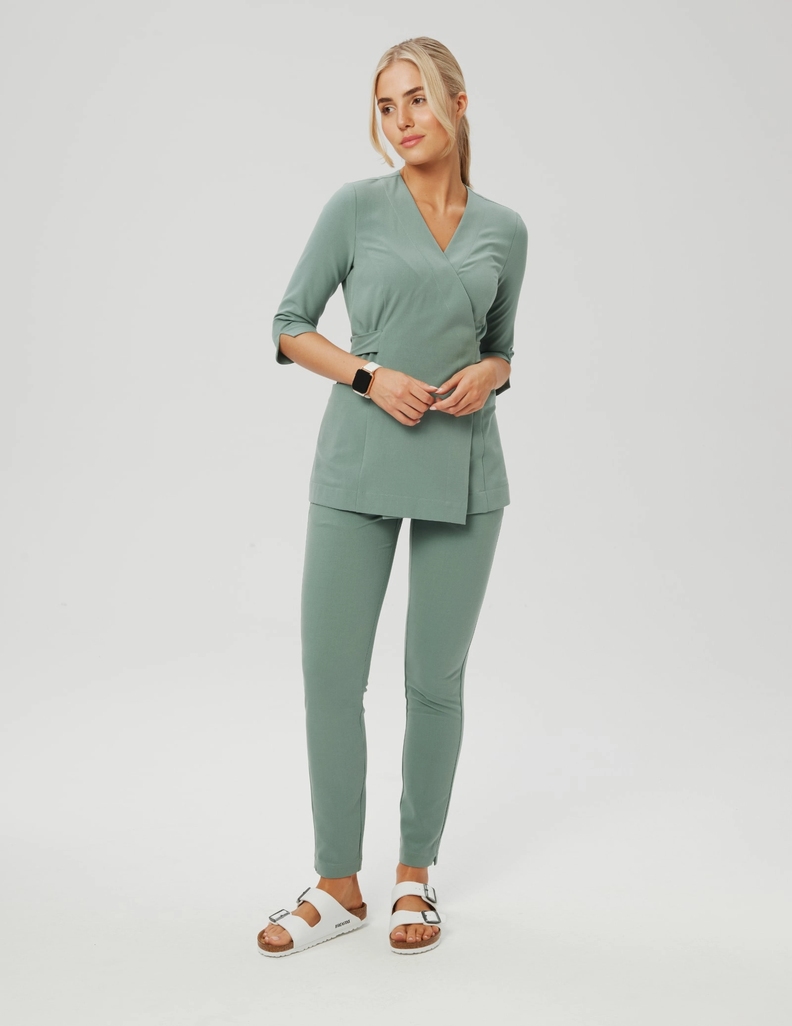 Medizinische Wickelbluse Rosalie - DUSTY GREEN