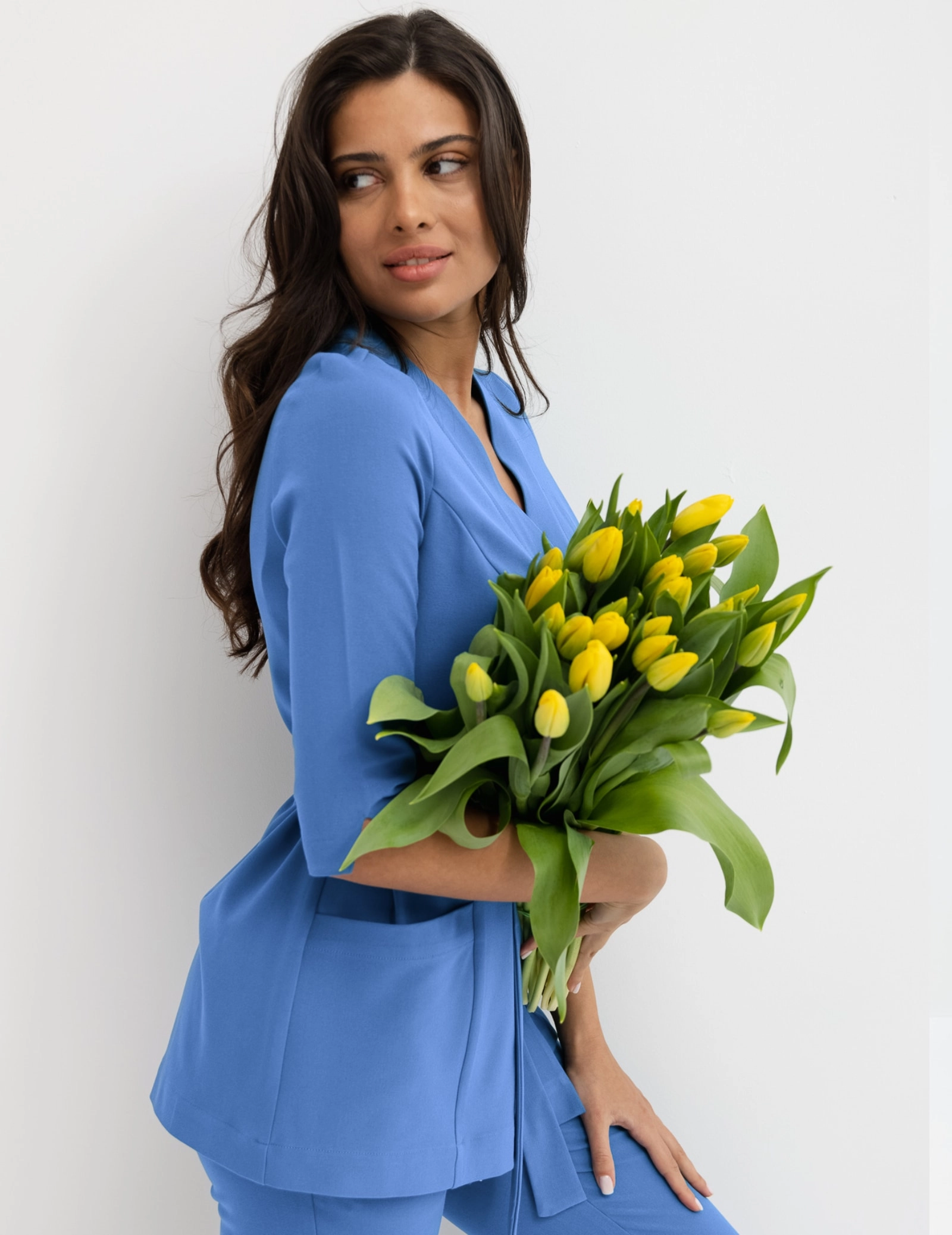 Medizinische Wickelbluse Rosalie - MARINA BLUE Medizinische Wickelbluse Rosalie - MARINA BLUE