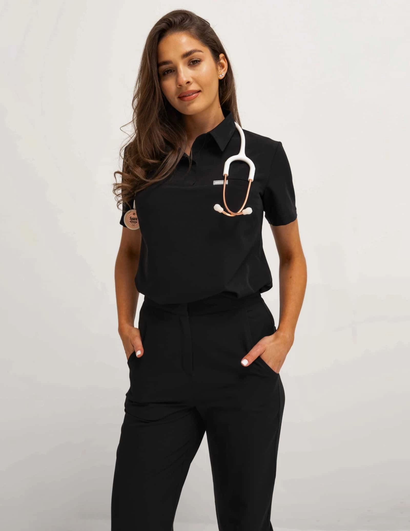 Medizinischer Kasack Polo - BLACK