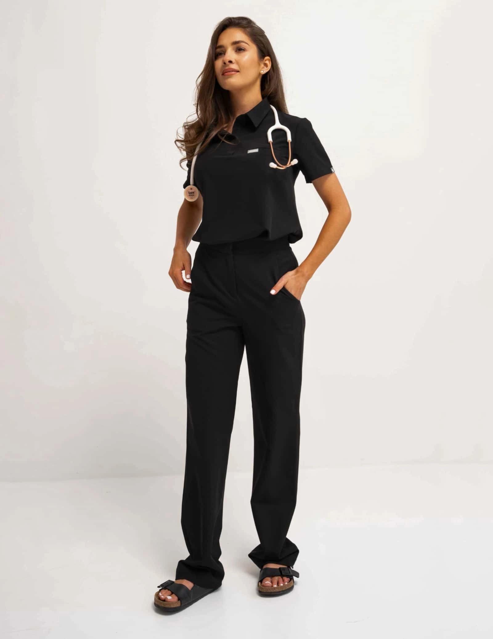 Medizinischer Kasack Polo - BLACK