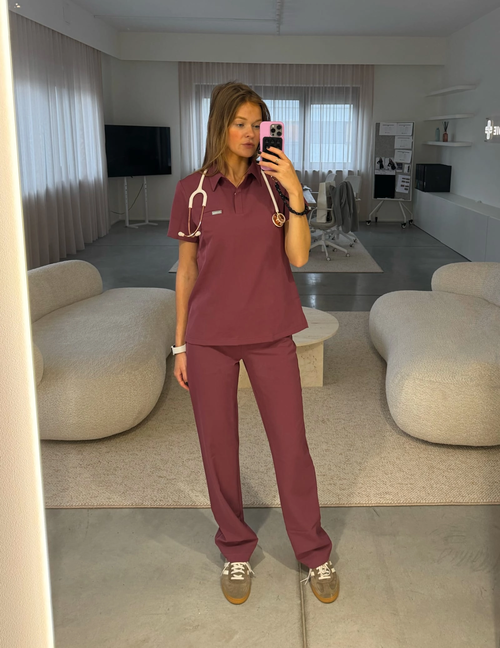 Medizinische Bluse Polo - MULLED WINE