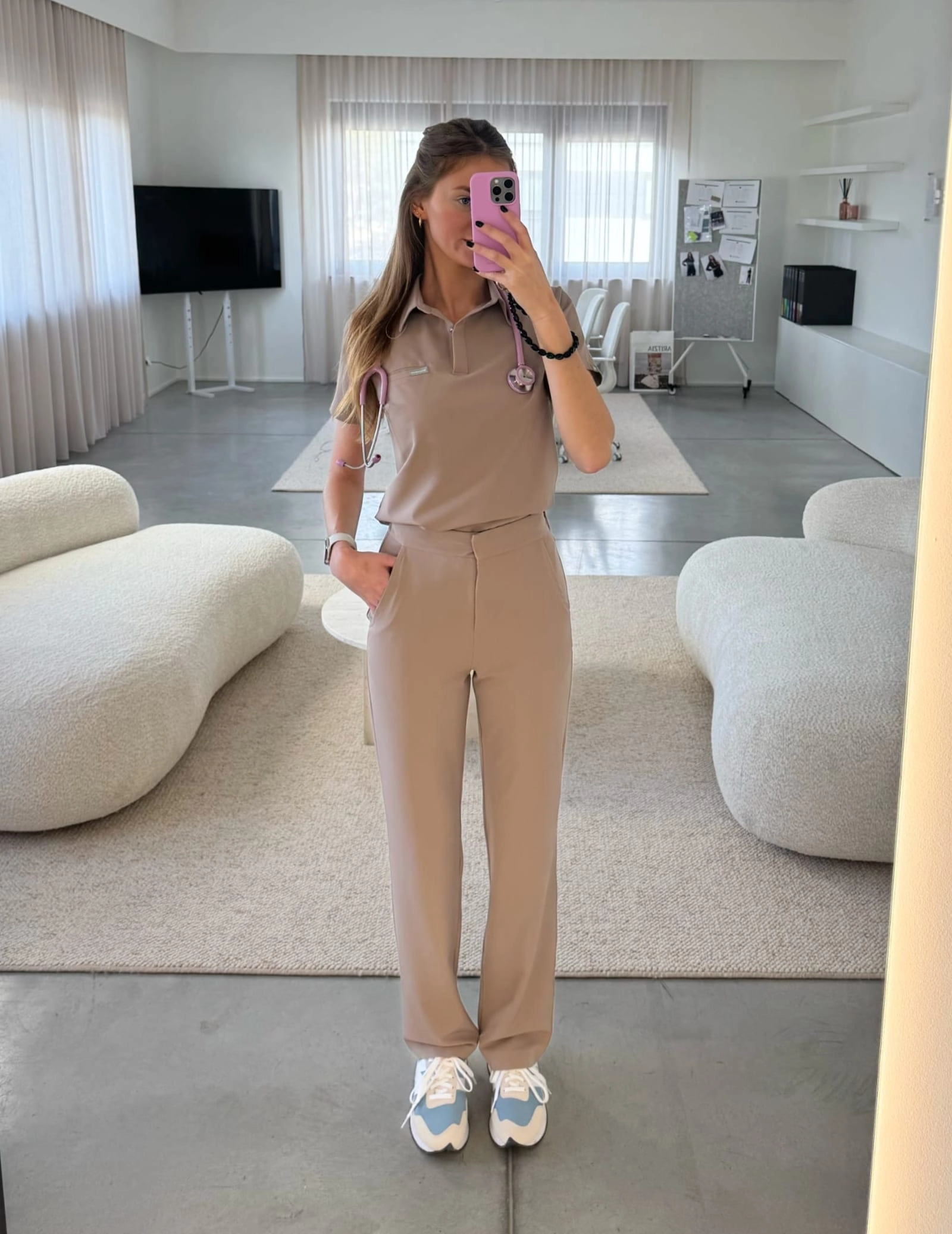 Medizinischer Kasack Polo - BEIGE