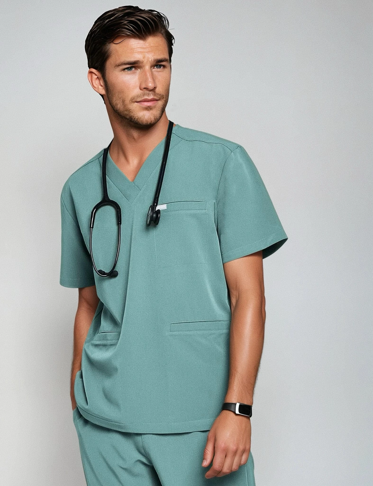 Medizinische Bluse Birbal – DUSTY GREEN