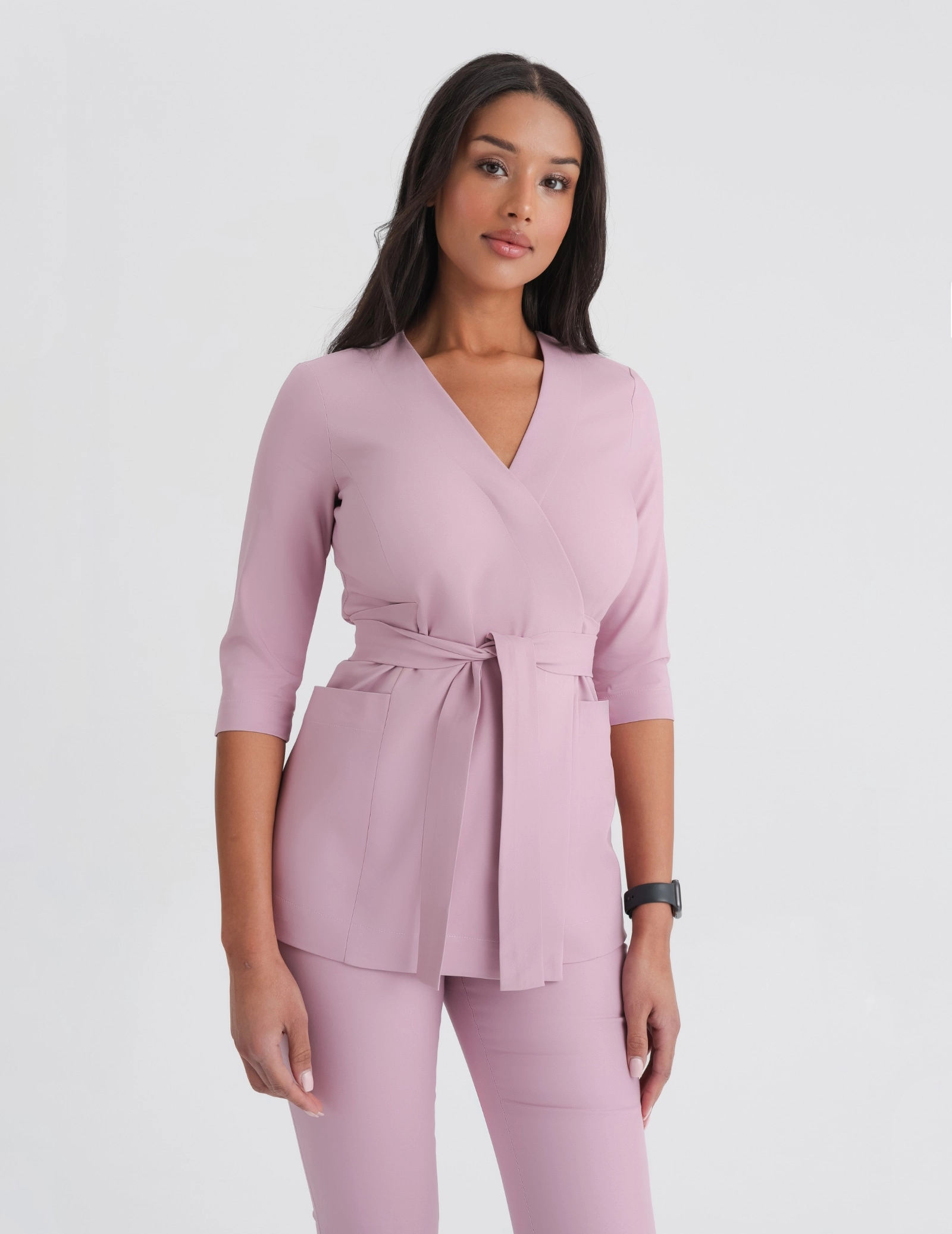 Medizinischer Kasack zum Binden Rosalie- FRENCH PINK