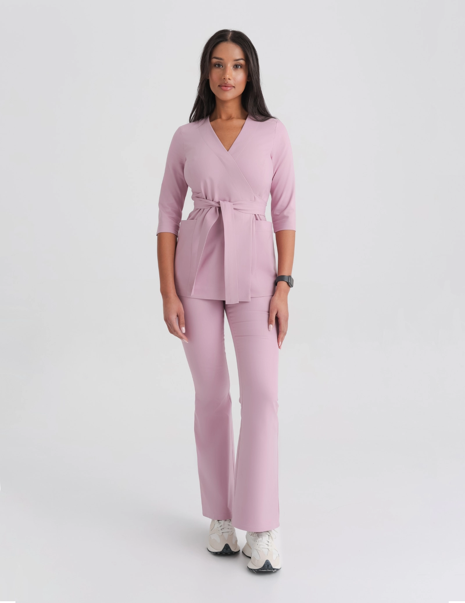 Medizinischer Kasack zum Binden Rosalie- FRENCH PINK