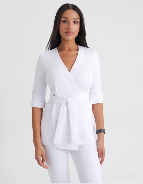 Medizinische Wickelbluse Rosalie - WHITE