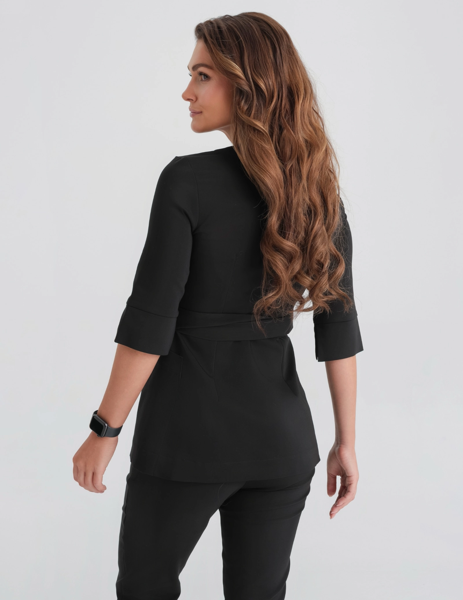 Medizinische Wickelbluse Rosalie - TRUE BLACK