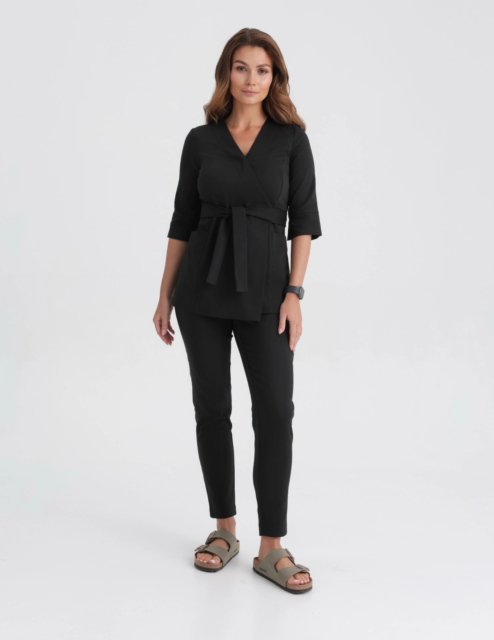 Medizinische Wickelbluse Rosalie - TRUE BLACK