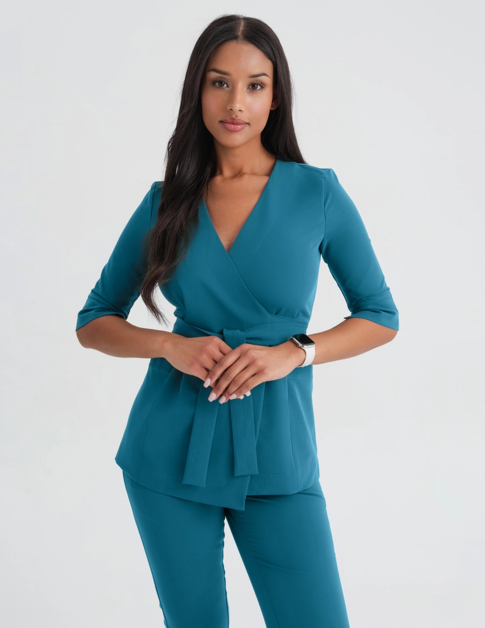 Medizinische Wickelbluse Rosalie - OCEAN BLUE