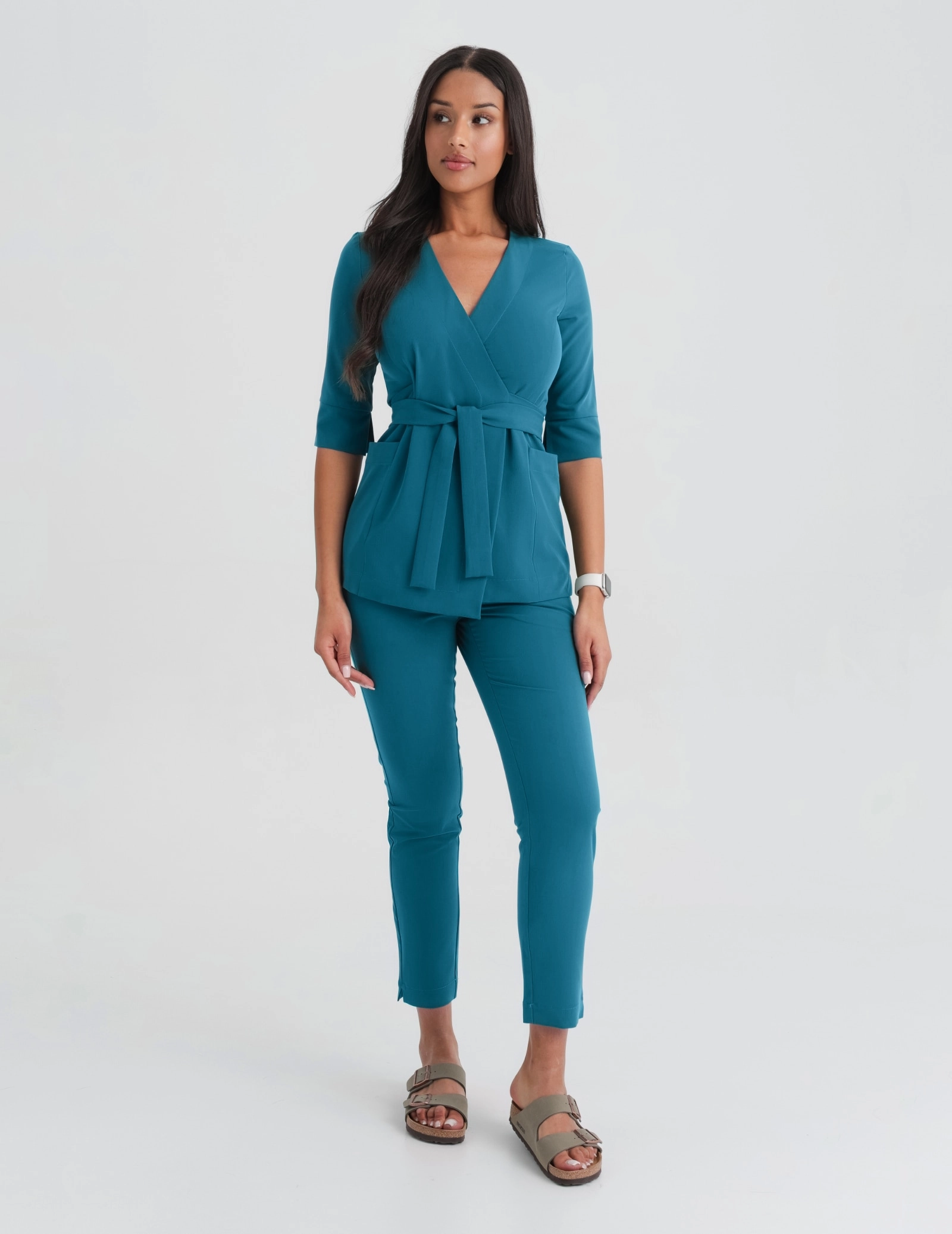 Medizinische Wickelbluse Rosalie - OCEAN BLUE