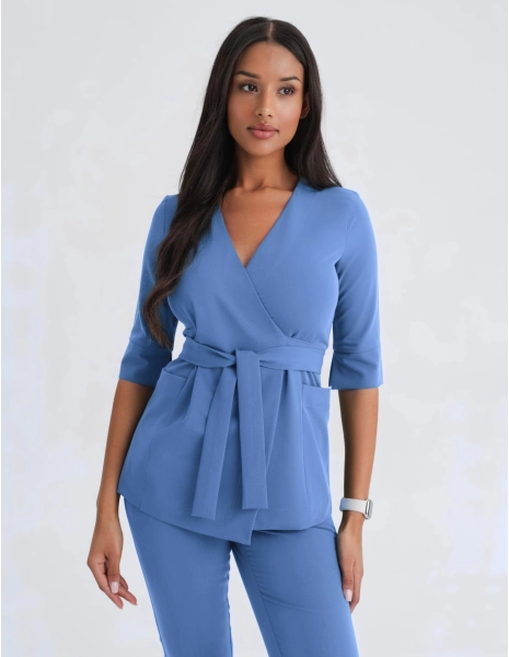 Medizinische Wickelbluse Rosalie - MARINA BLUE