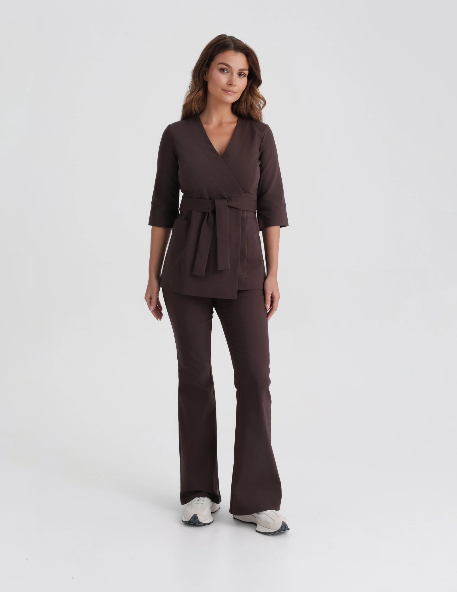 Medizinische Wickelbluse Rosalie - ESPRESSO Medizinische Wickelbluse Rosalie - ESPRESSO