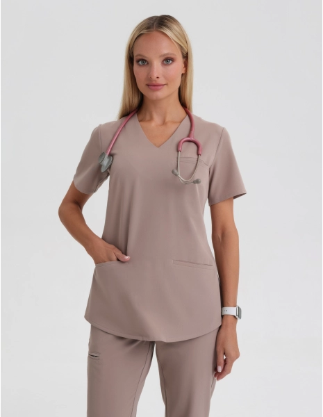 Medizinische Bluse Grace - BEIGE