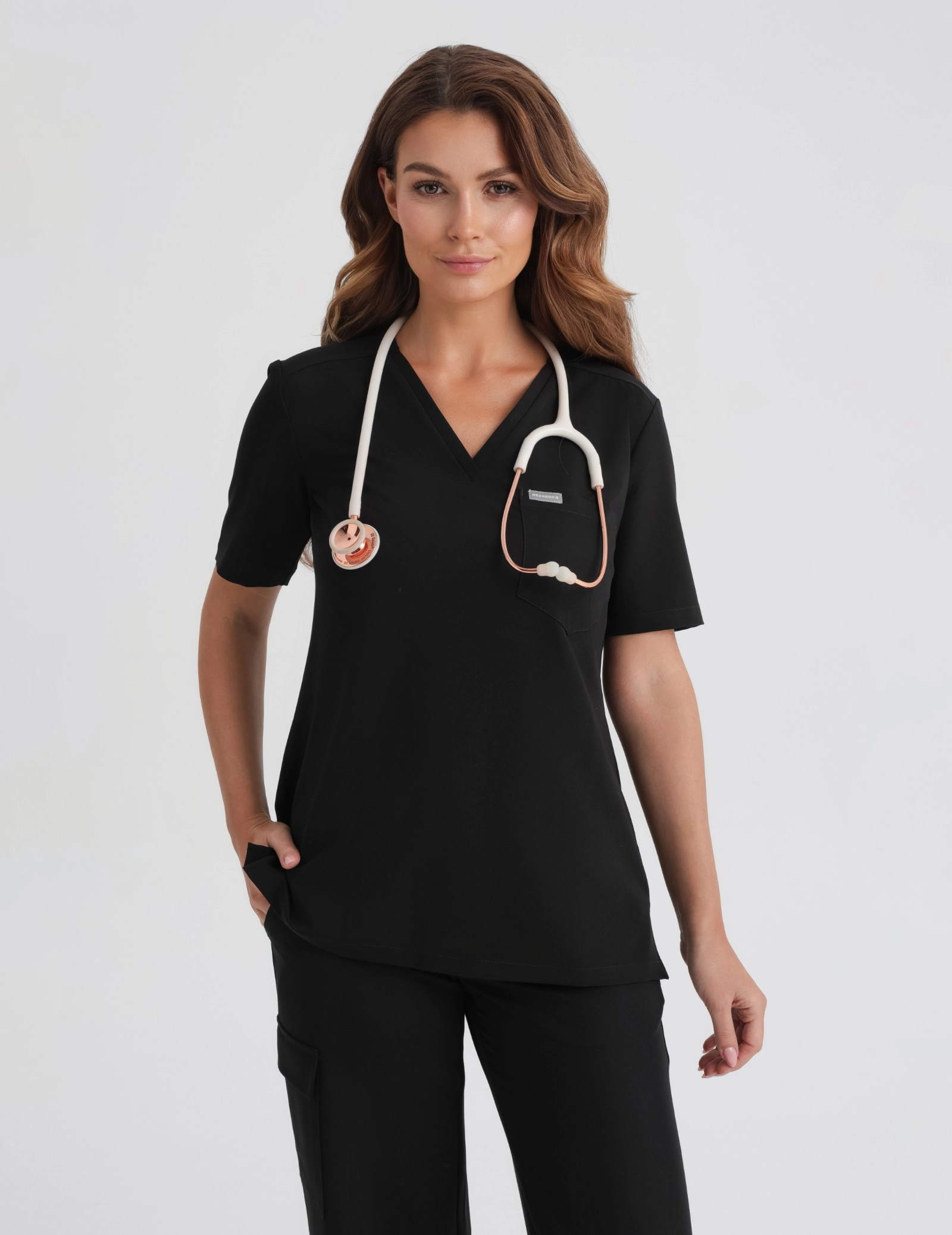 Medizinischer Kasack Raya One Pocket - BLACK