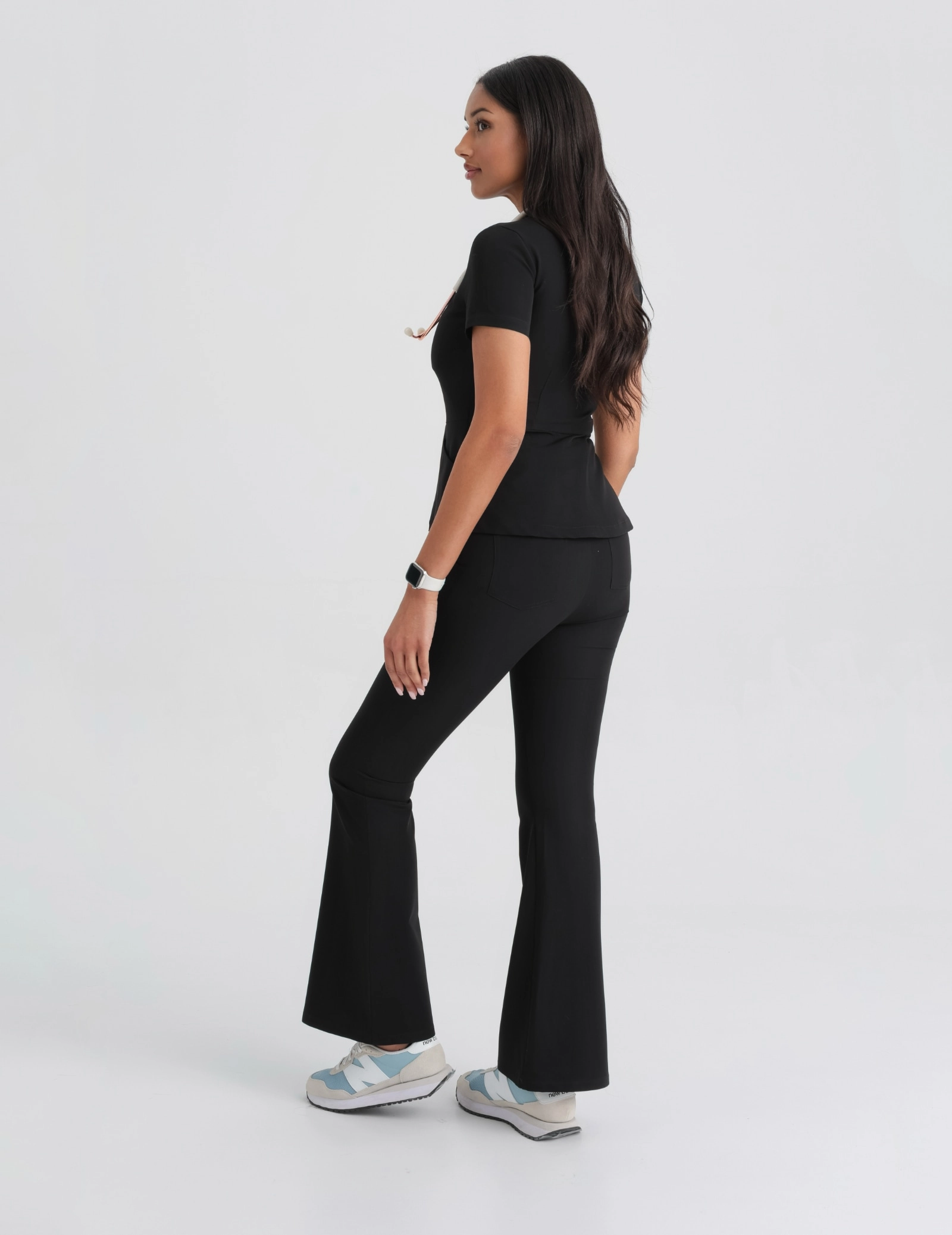Damen Medizinische Hose Flare - BLACK