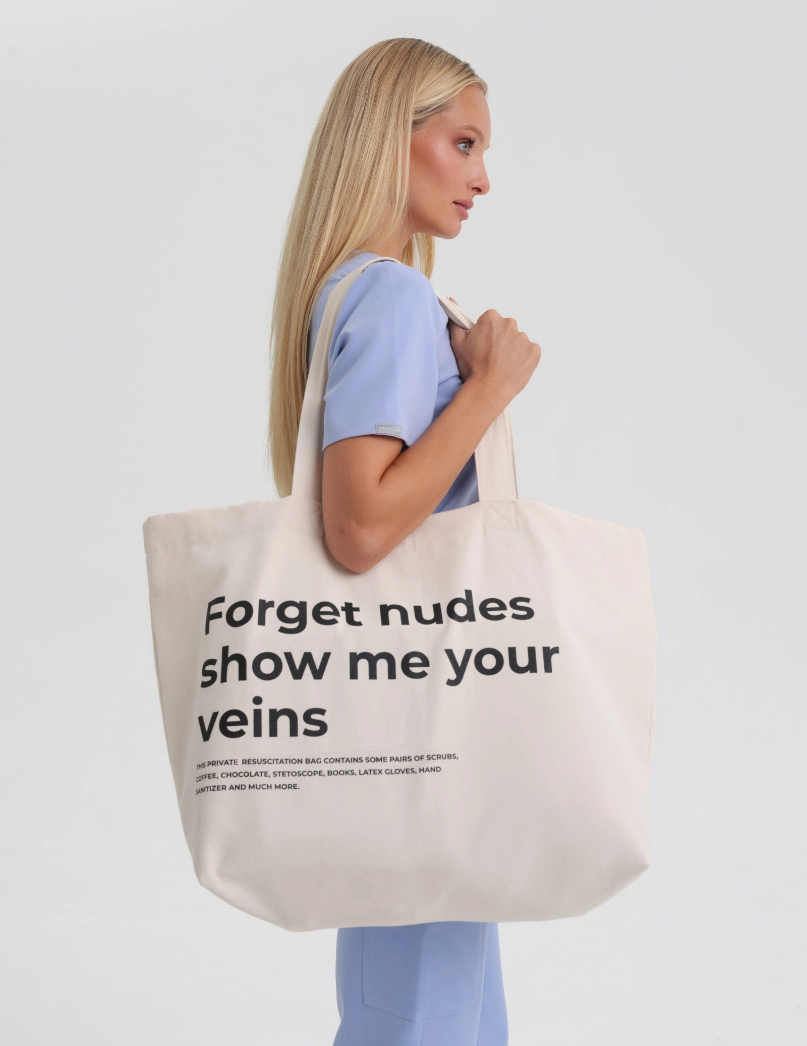 Oversize Shopper Tasche – "Forget nudes show me your veins" Oversize Shopper Tasche – "Forget nudes show me your veins"