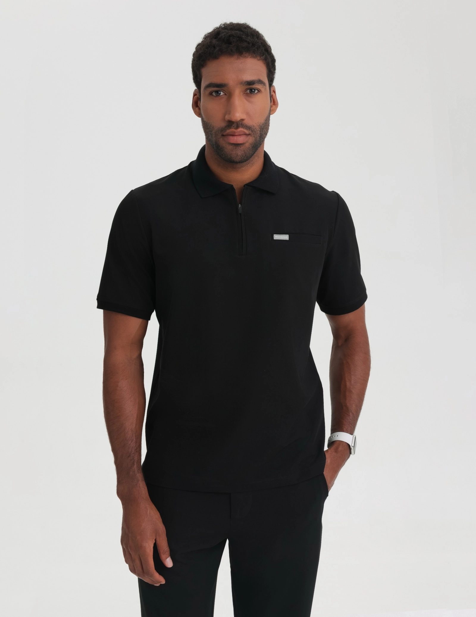 Medizinisches Kasack Polo Herren - BLACK Medizinisches Kasack Polo Herren - BLACK