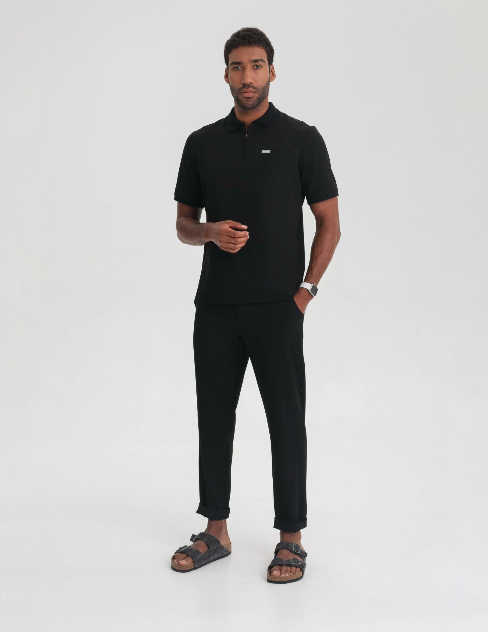 Medizinisches Kasack Polo Herren - BLACK