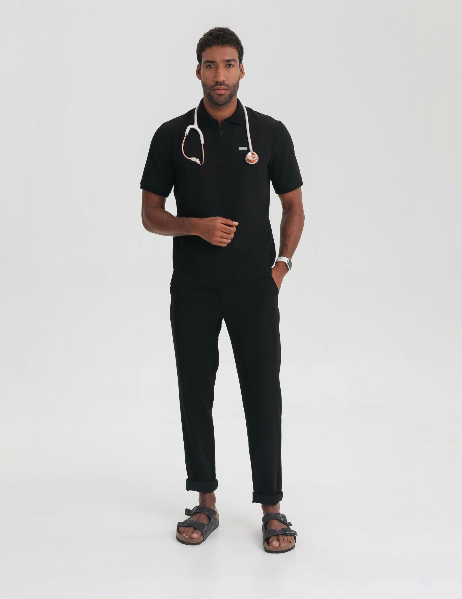 Medizinisches Kasack Polo Herren - BLACK Medizinisches Kasack Polo Herren - BLACK