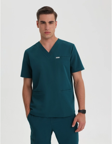 Medizinische Bluse Birbal - DEEP GREEN