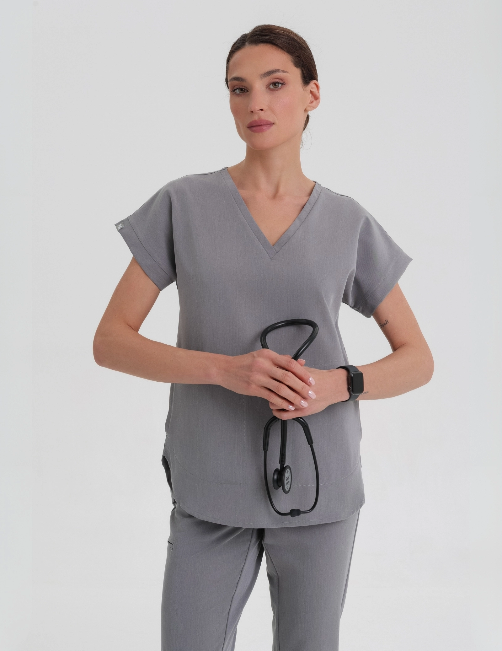 Kendall Medical Bluse - SHARK GRAU
