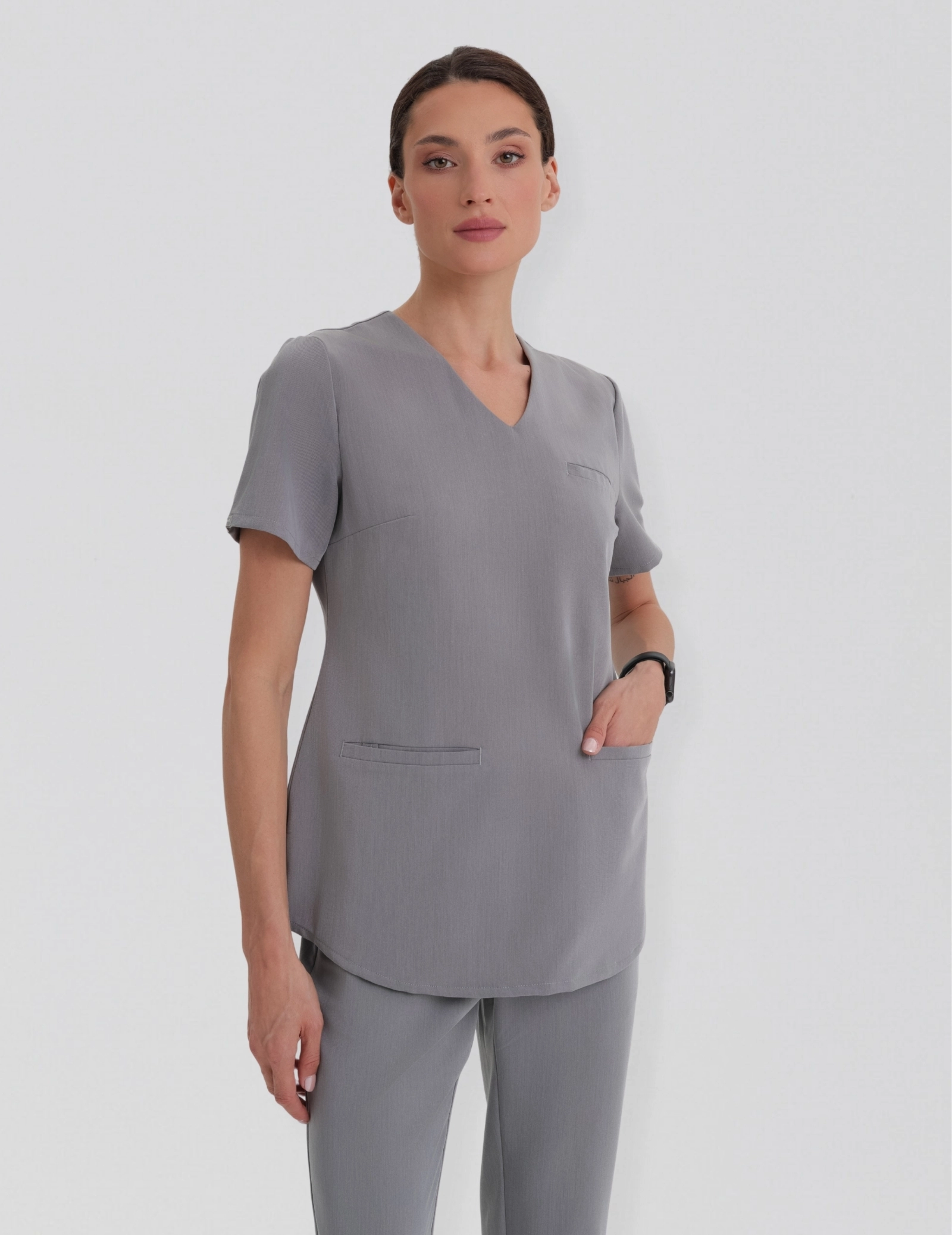 Medizinische Bluse Grace - SHARK GRAY