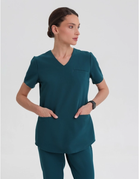 Medizinische Bluse Grace- DEEP GREEN