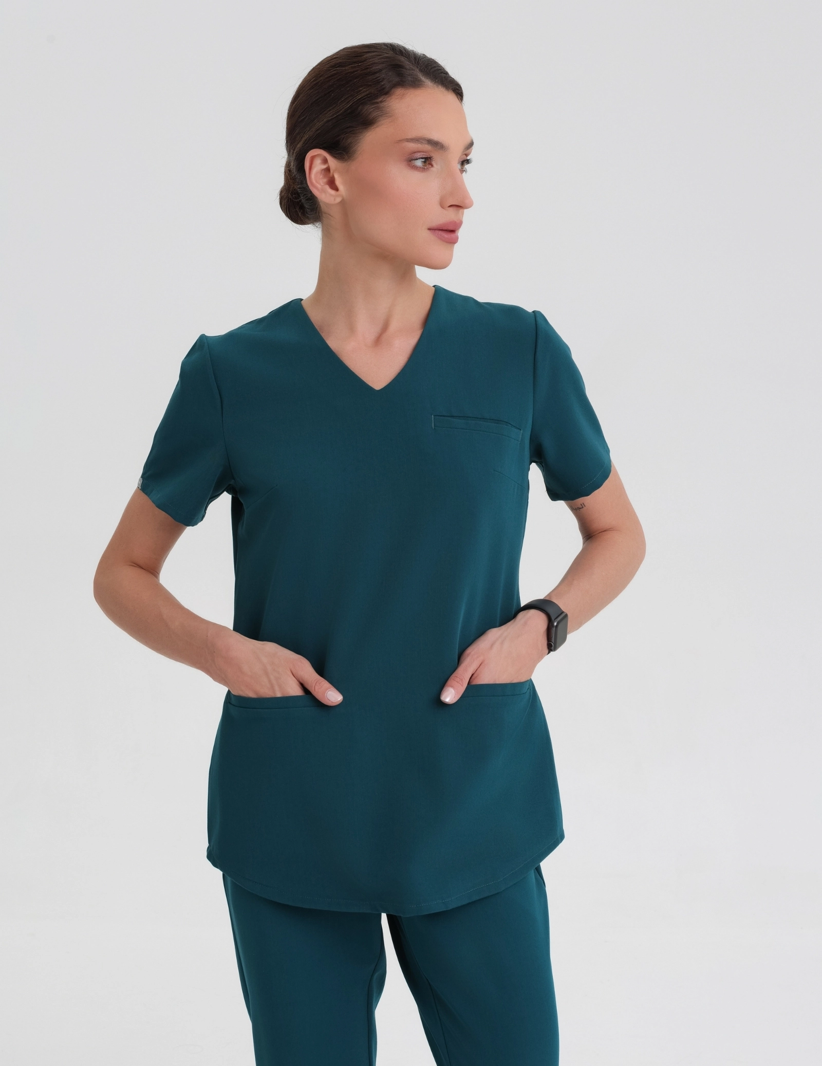 Medizinische Bluse Grace- DEEP GREEN