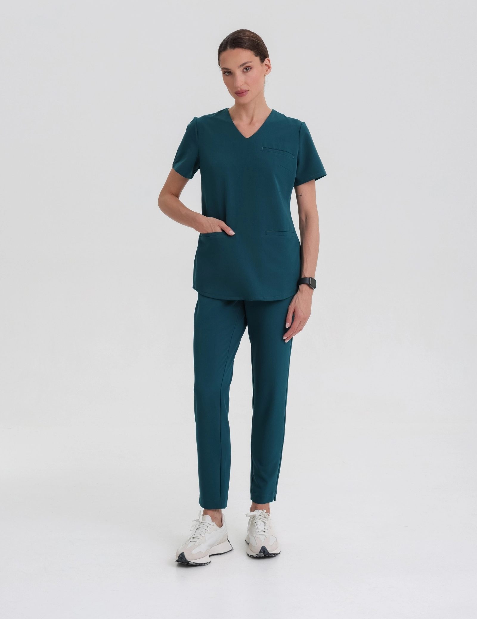 Medizinische Bluse Grace- DEEP GREEN