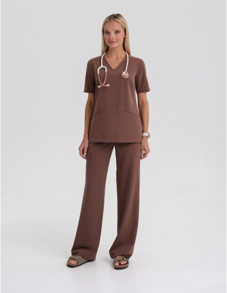 DAMEN YOGA HOSE- MILKY BROWN