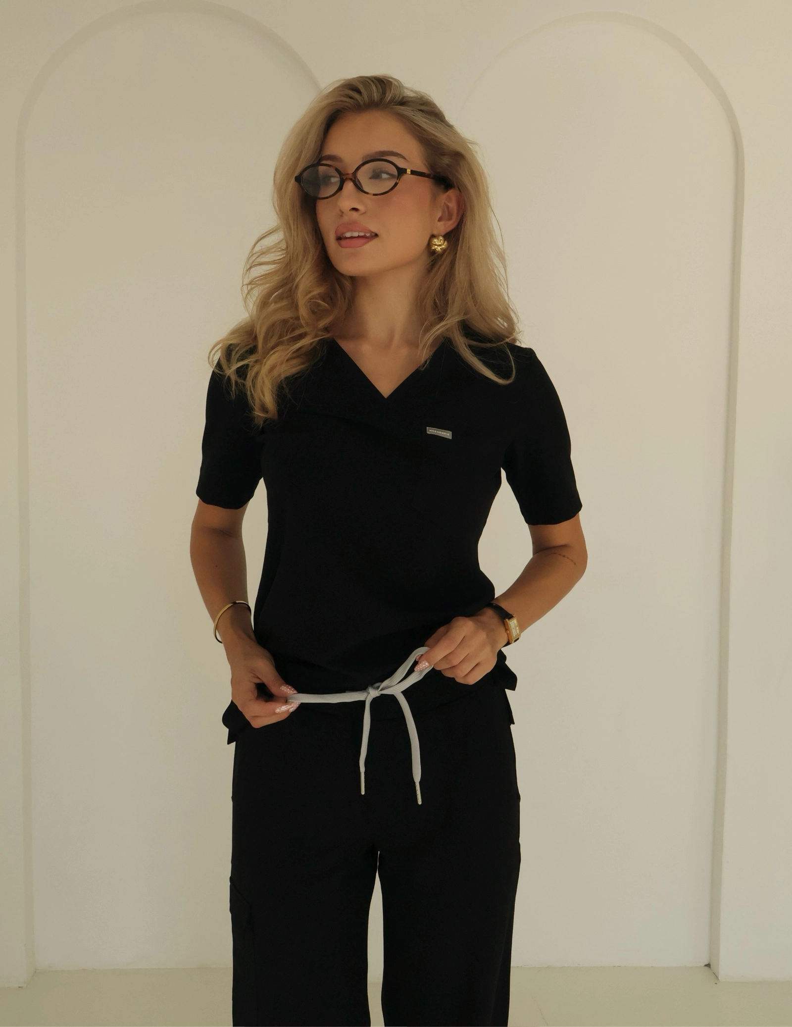 Medizinischer Kasack Raya One Pocket - BLACK