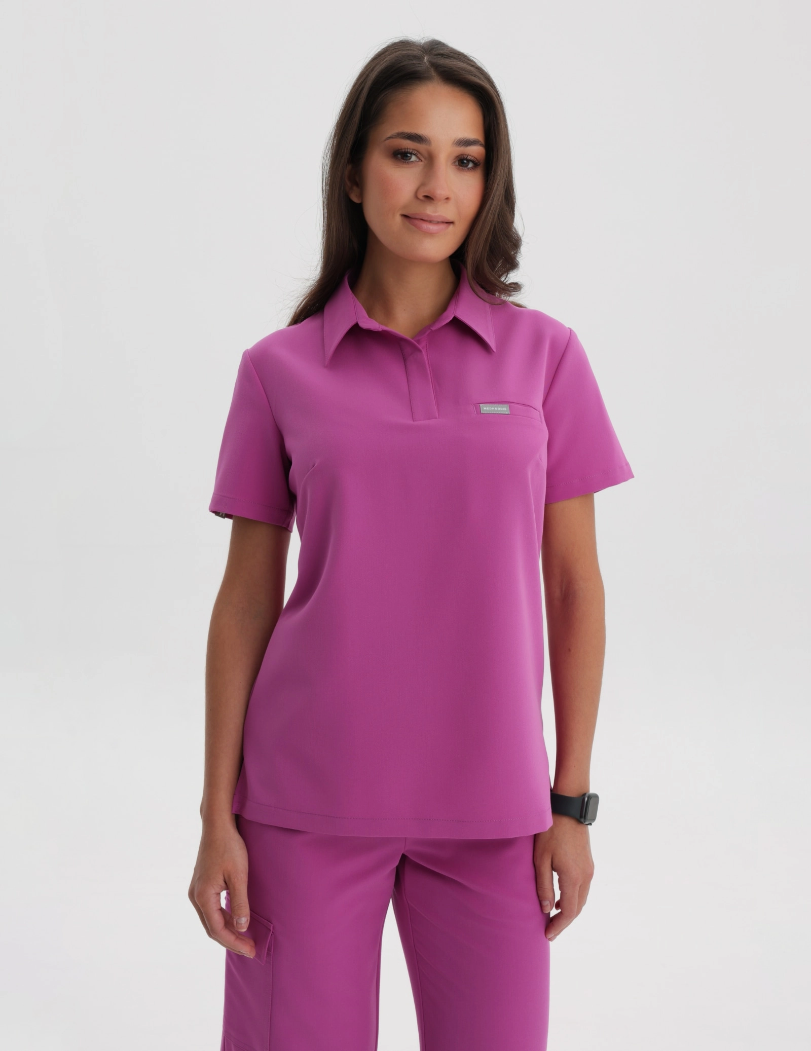 Medizinischer Kasack Polo - ELECTRIC PINK
