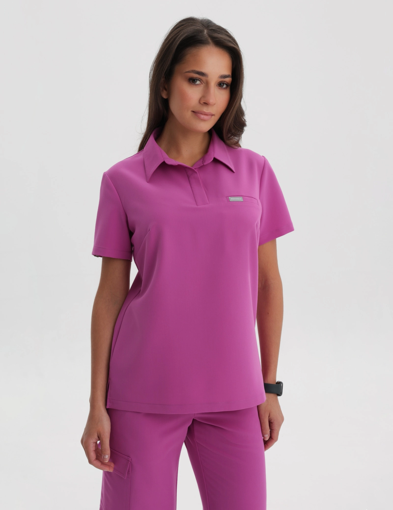 Medizinischer Kasack Polo - ELECTRIC PINK