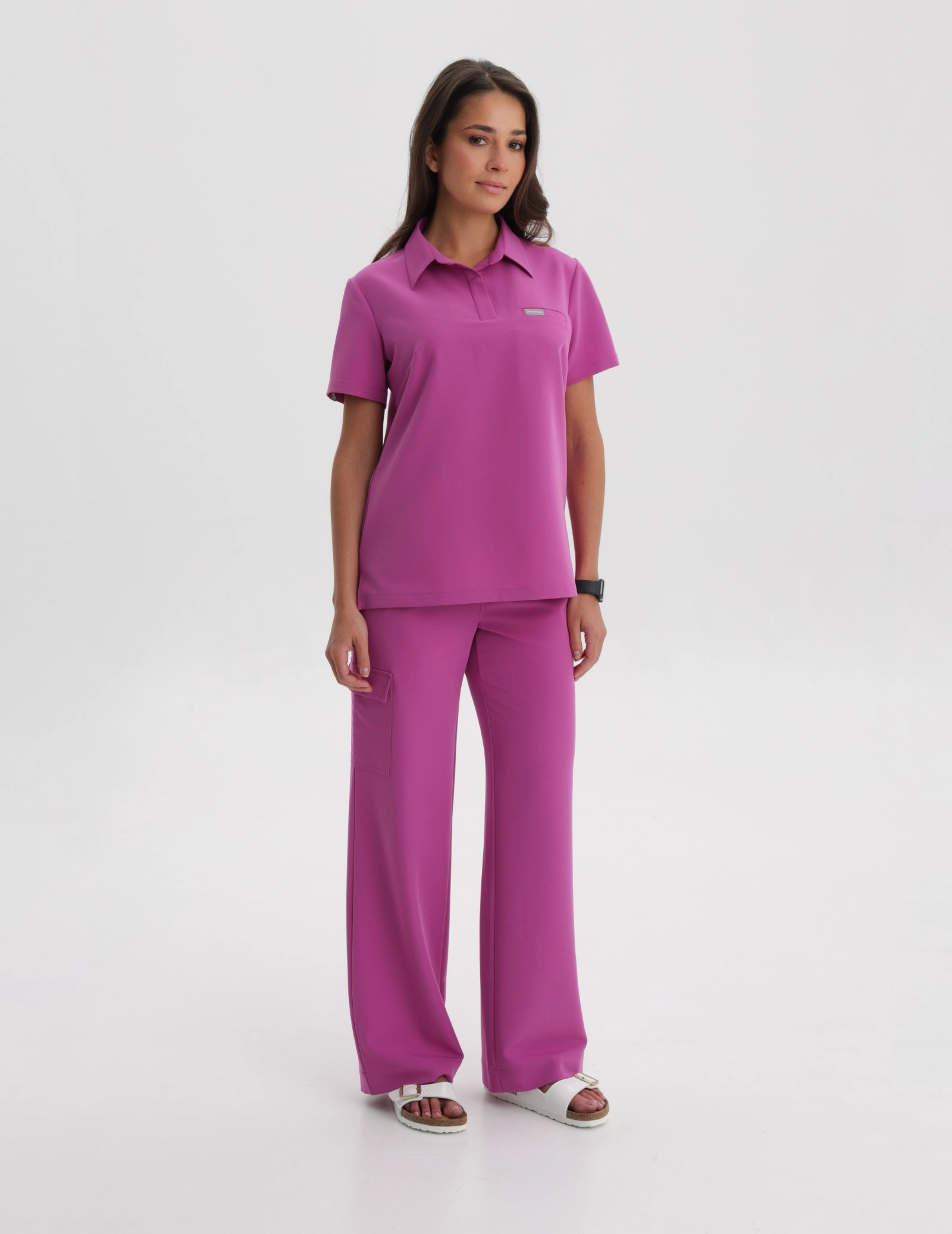 Medizinischer Kasack Polo - ELECTRIC PINK