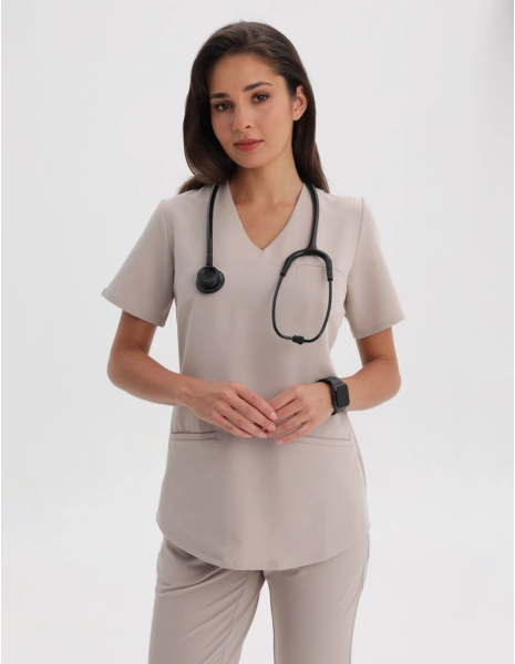 Medizinische Bluse Grace - BEIGE