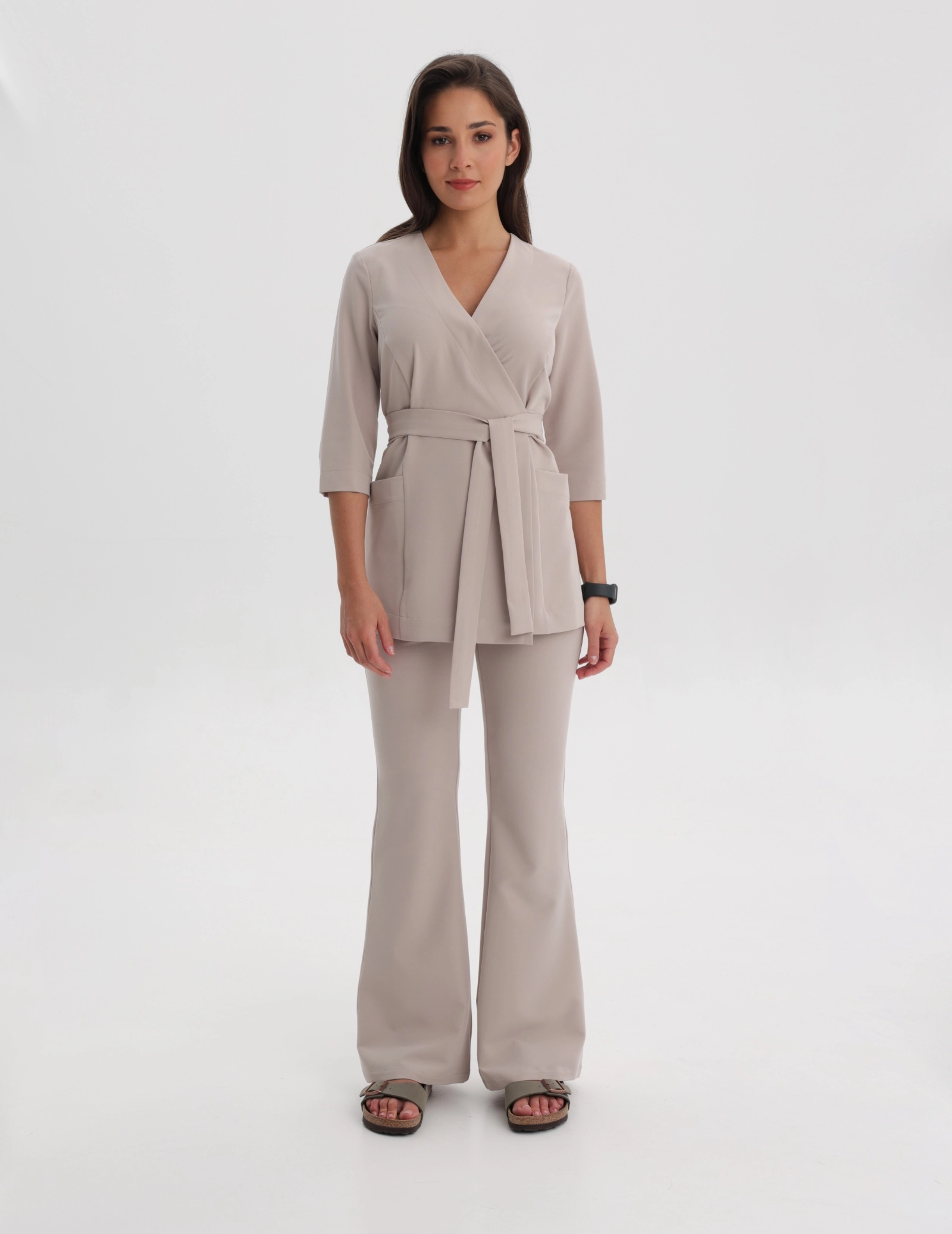 Medizinischer Kasack zum Binden Rosalie - COCONUT