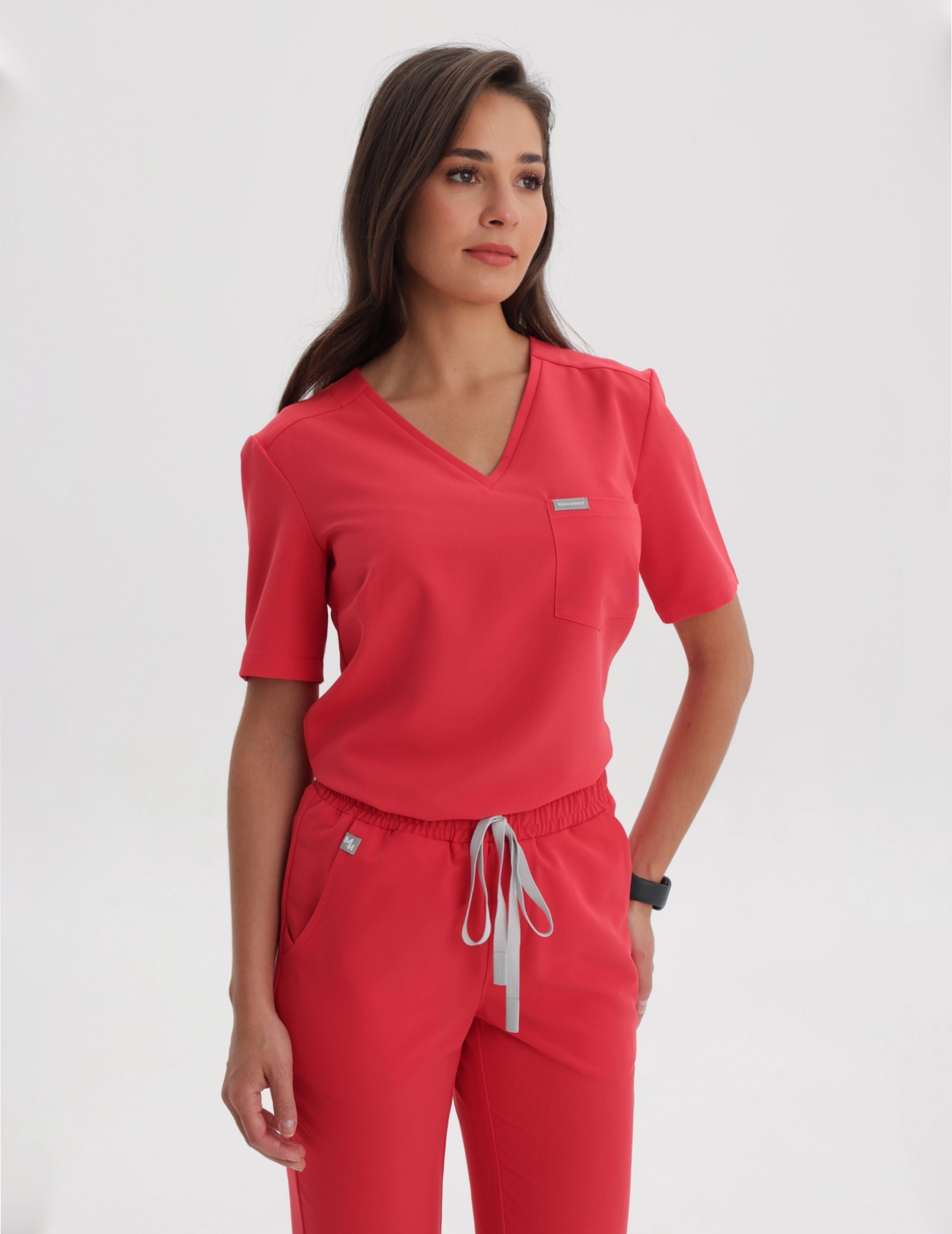 Medizinischer Kasack Raya One Pocket - POP RED